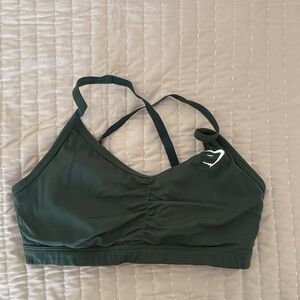 Gymshark Dark Green Strappy Sports Bra